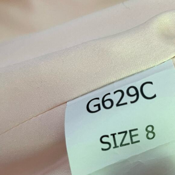 NWT Amsale Bridesmaid Dress G629C Blush Pink 100%‎ Silk Gown Bridal Size 8 - Picture 8 of 10